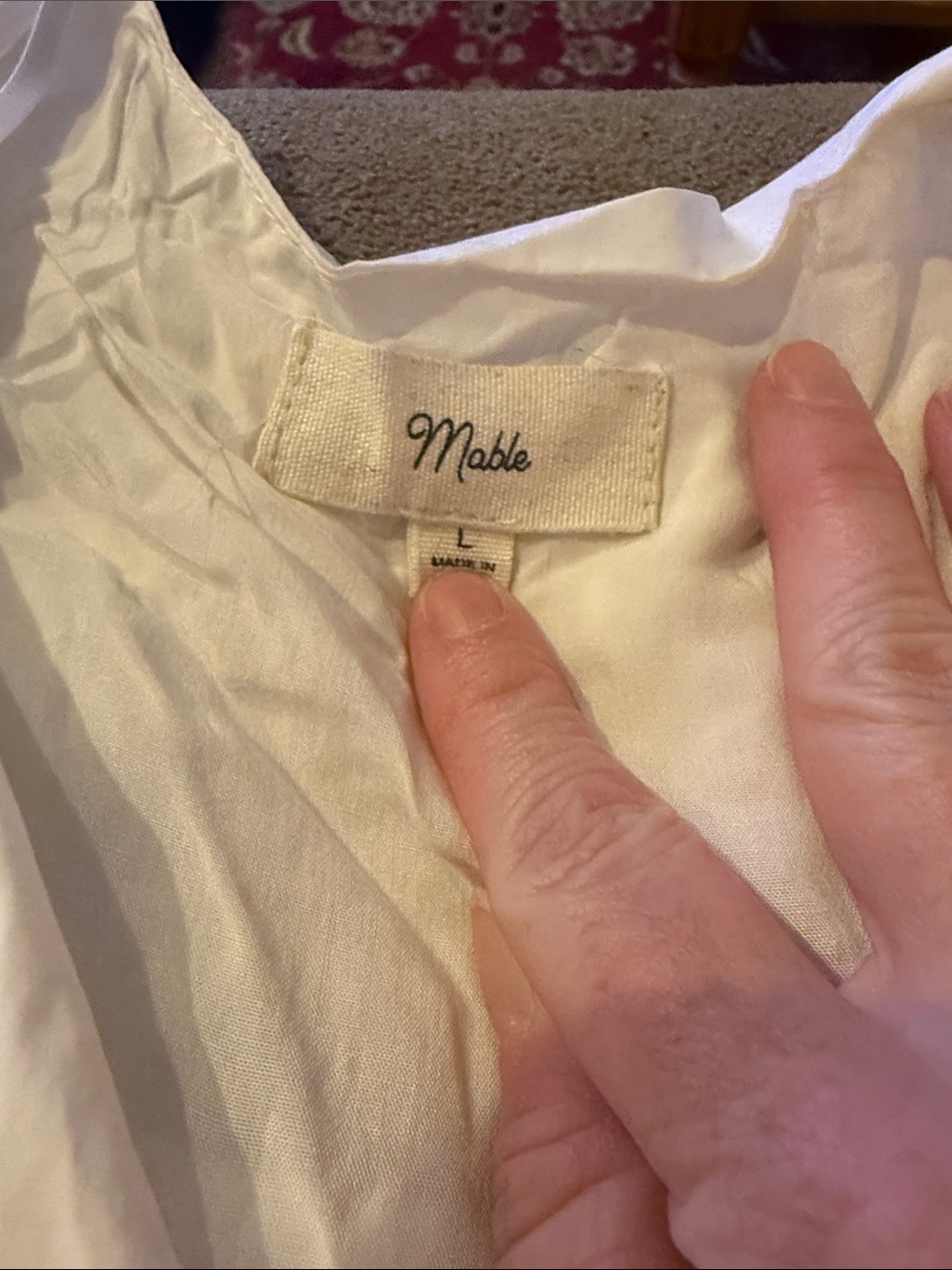 Mable White Pintuck Puff Sleeve Babydoll Dress Size Large Lined (TD) - Picture 5 of 7